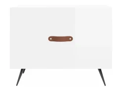 2 pcs Mesas de centro | Mesa de apoio | Mesa de café 50x50x40 cm branco brilhante