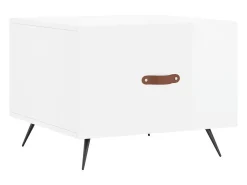 2 pcs Mesas de centro | Mesa de apoio | Mesa de café 50x50x40 cm branco brilhante
