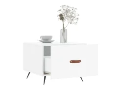 2 pcs Mesas de centro | Mesa de apoio | Mesa de café 50x50x40 cm branco brilhante