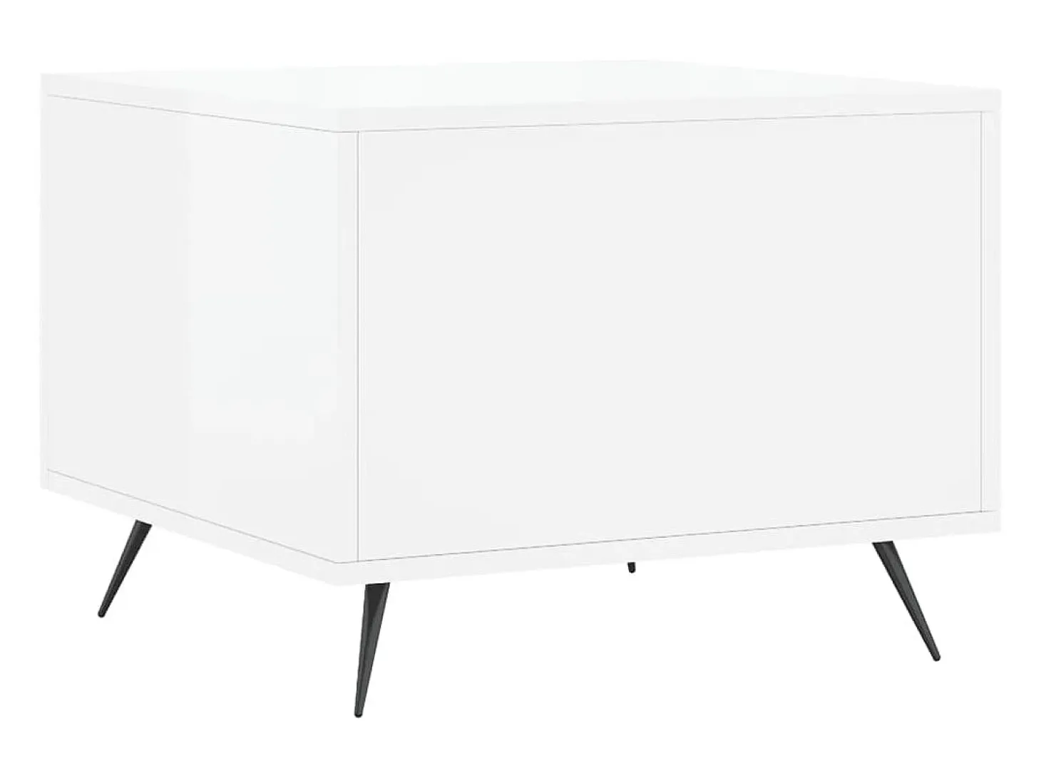 2 pcs Mesas de centro | Mesa de apoio | Mesa de café 50x50x40 cm branco brilhante