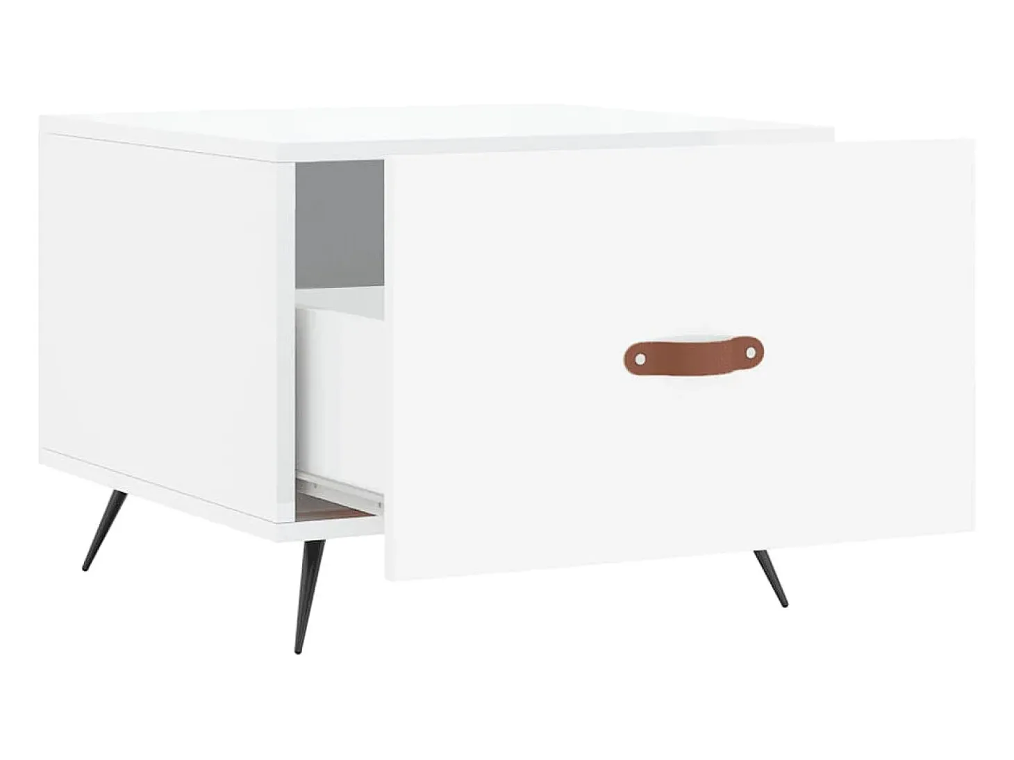 2 pcs Mesas de centro | Mesa de apoio | Mesa de café 50x50x40 cm branco brilhante