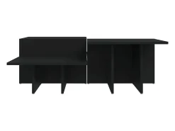 2 pcs Mesas de centro | Mesa de apoio | Mesa de café derivados de madeira preto