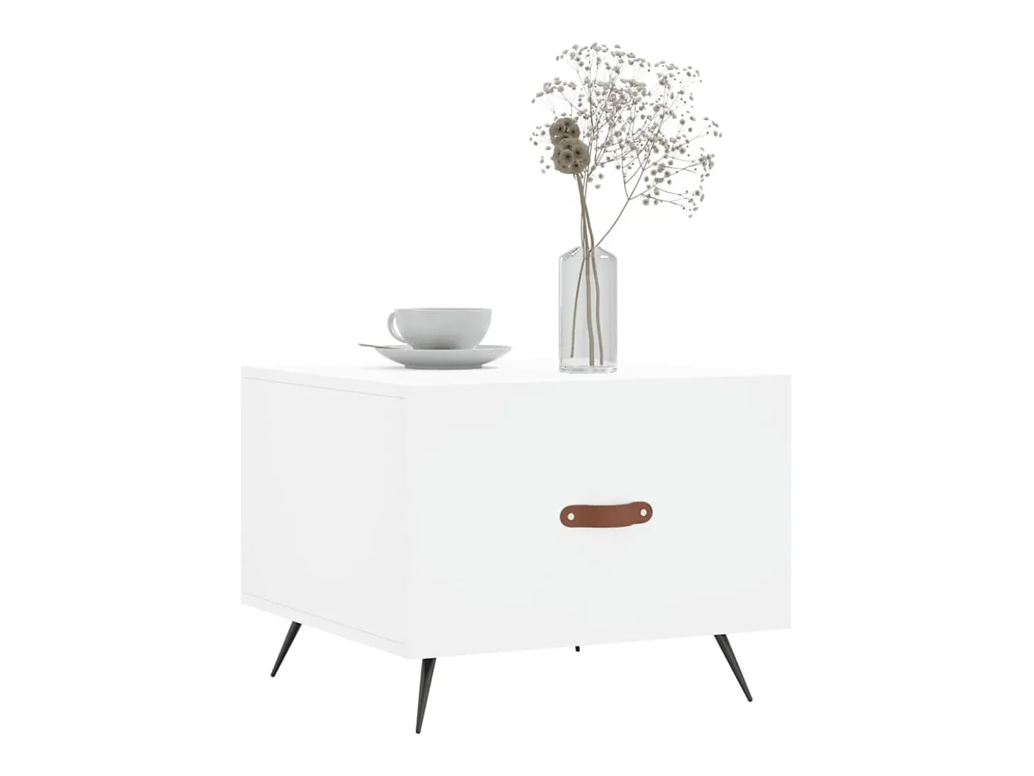 2 pcs Mesas de centro | Mesa de apoio | Mesa de café 50x50x40 cm madeira processada branco