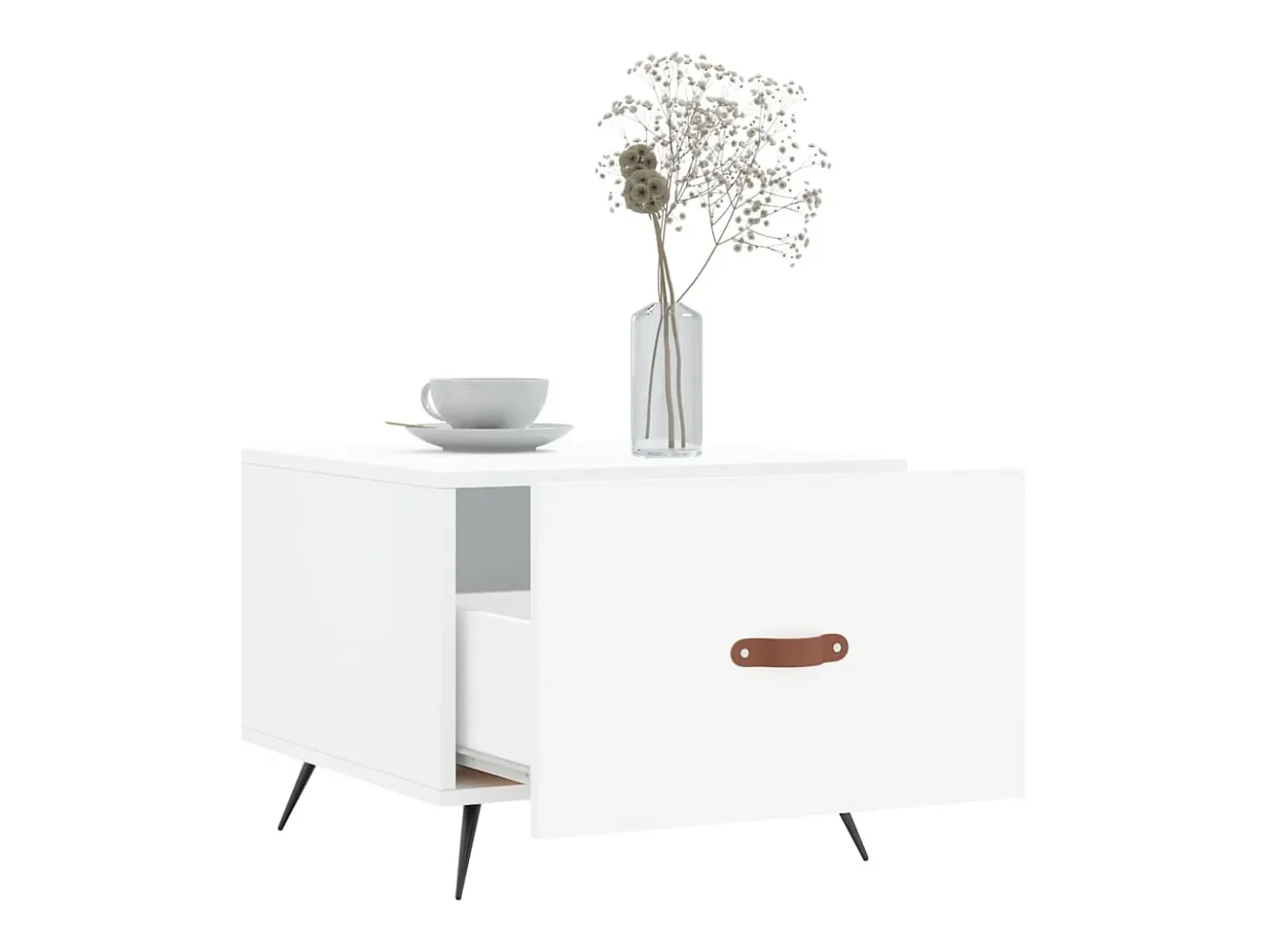 2 pcs Mesas de centro | Mesa de apoio | Mesa de café 50x50x40 cm madeira processada branco