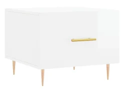 2 pcs Mesas de centro | Mesa de apoio | Mesa de café 50x50x40 cm branco brilhante