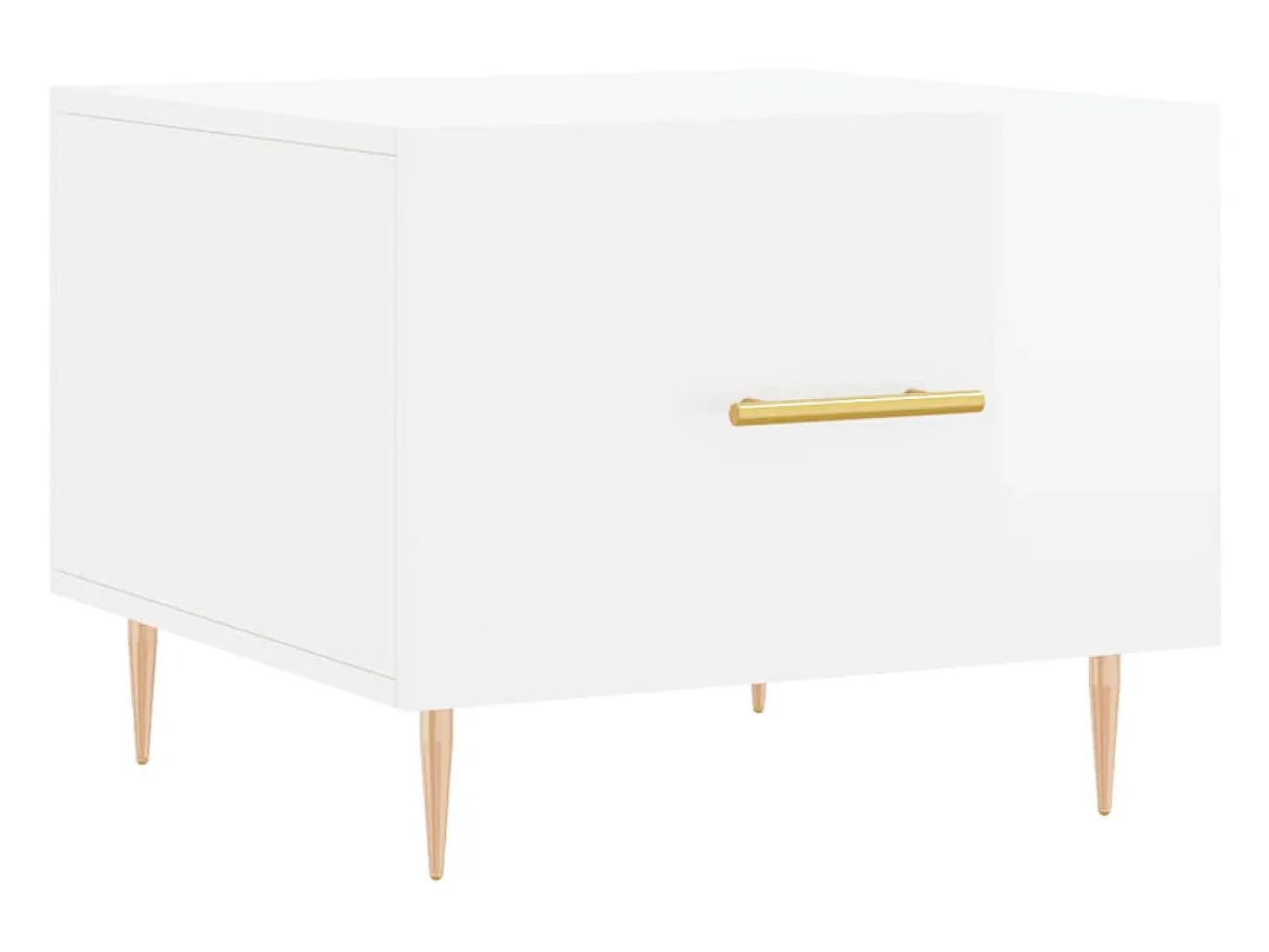 2 pcs Mesas de centro | Mesa de apoio | Mesa de café 50x50x40 cm branco brilhante