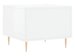2 pcs Mesas de centro | Mesa de apoio | Mesa de café 50x50x40 cm branco brilhante