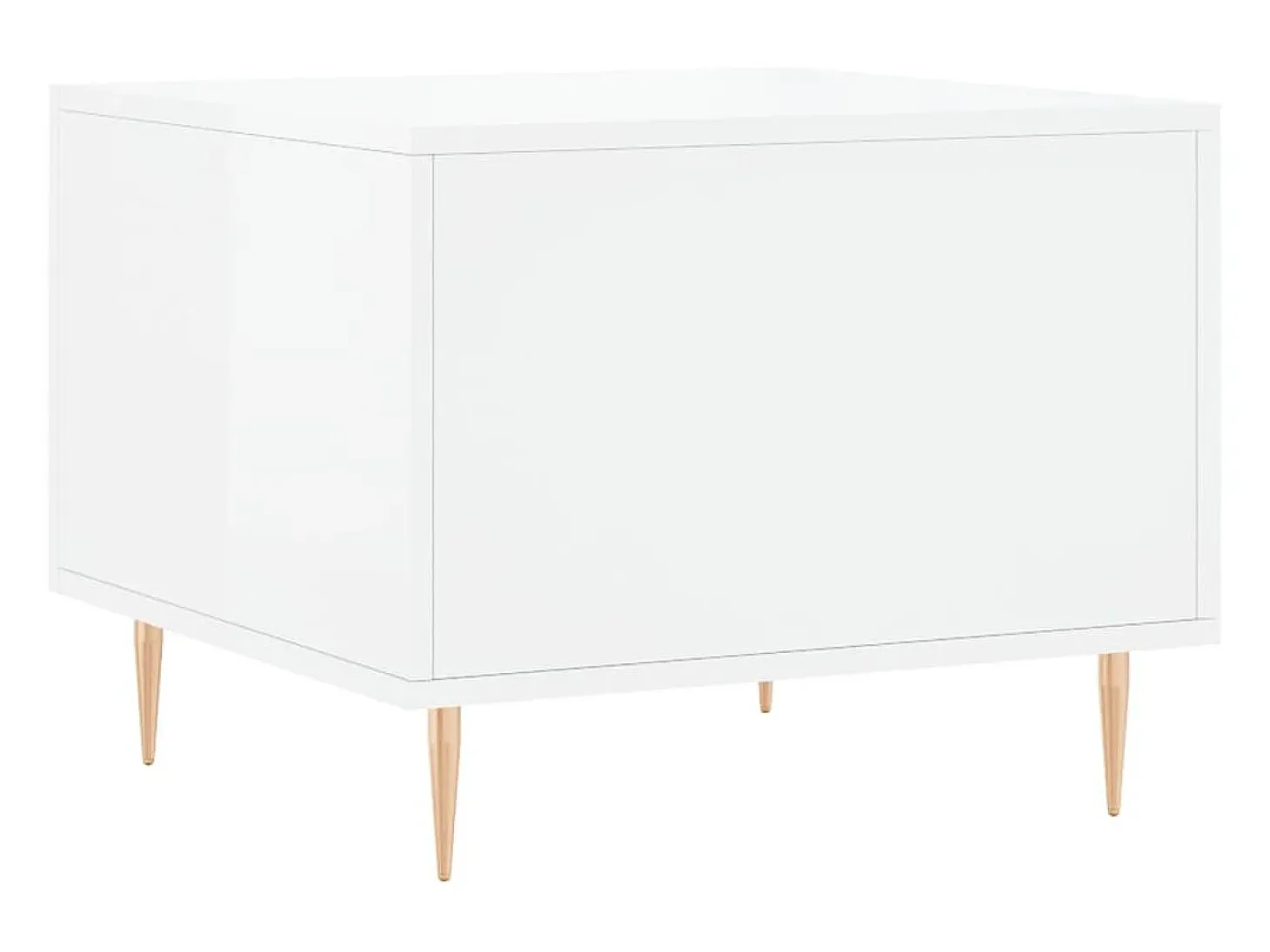 2 pcs Mesas de centro | Mesa de apoio | Mesa de café 50x50x40 cm branco brilhante