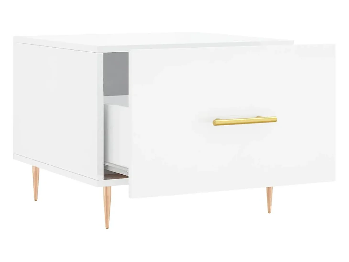 2 pcs Mesas de centro | Mesa de apoio | Mesa de café 50x50x40 cm branco brilhante