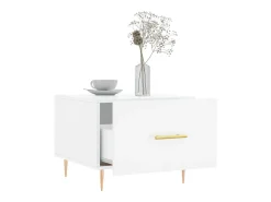 2 pcs Mesas de centro | Mesa de apoio | Mesa de café 50x50x40 cm branco brilhante