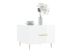 2 pcs Mesas de centro | Mesa de apoio | Mesa de café 50x50x40 cm branco brilhante