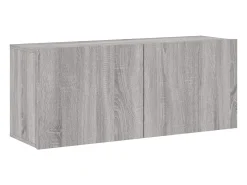 5 pcs móveis de parede p/ TV derivados de madeira cinza sonoma