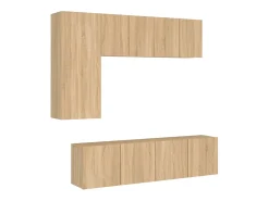 5 pcs móveis de parede p/ TV derivados madeira carvalho sonoma PT204784