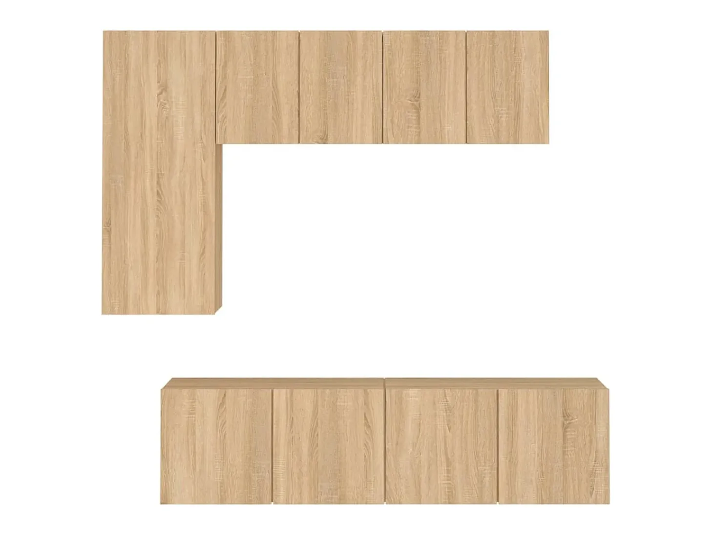 5 pcs móveis de parede p/ TV derivados madeira carvalho sonoma
