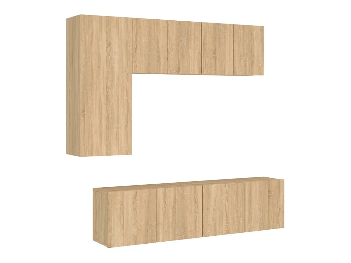 5 pcs móveis de parede p/ TV derivados madeira carvalho sonoma