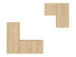 4 pcs móveis de parede p/ TV derivados madeira carvalho sonoma PT164357