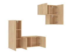 4 pcs móveis de parede p/ TV derivados madeira carvalho sonoma PT164357