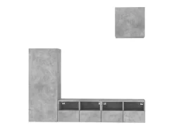 4 pcs móveis de parede p/ TV derivados de madeira cinza cimento PT627936