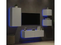 4 pcs móveis de parede para TV com luzes LED branco PT690198