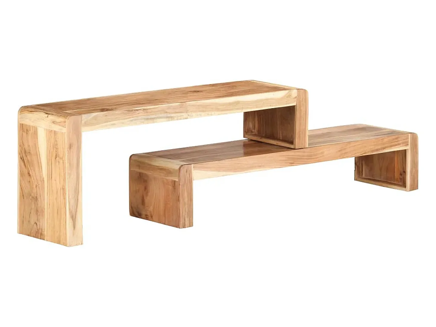 2 pcs móveis de TV cm madeira de acácia maciça PT982911