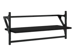 4 pcs prateleiras de parede derivados de madeira preto PT695614