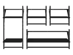 4 pcs prateleiras de parede derivados de madeira preto PT695614