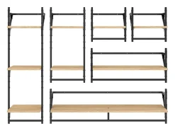 6 pcs prateleiras parede derivados de madeira carvalho sonoma PT394723