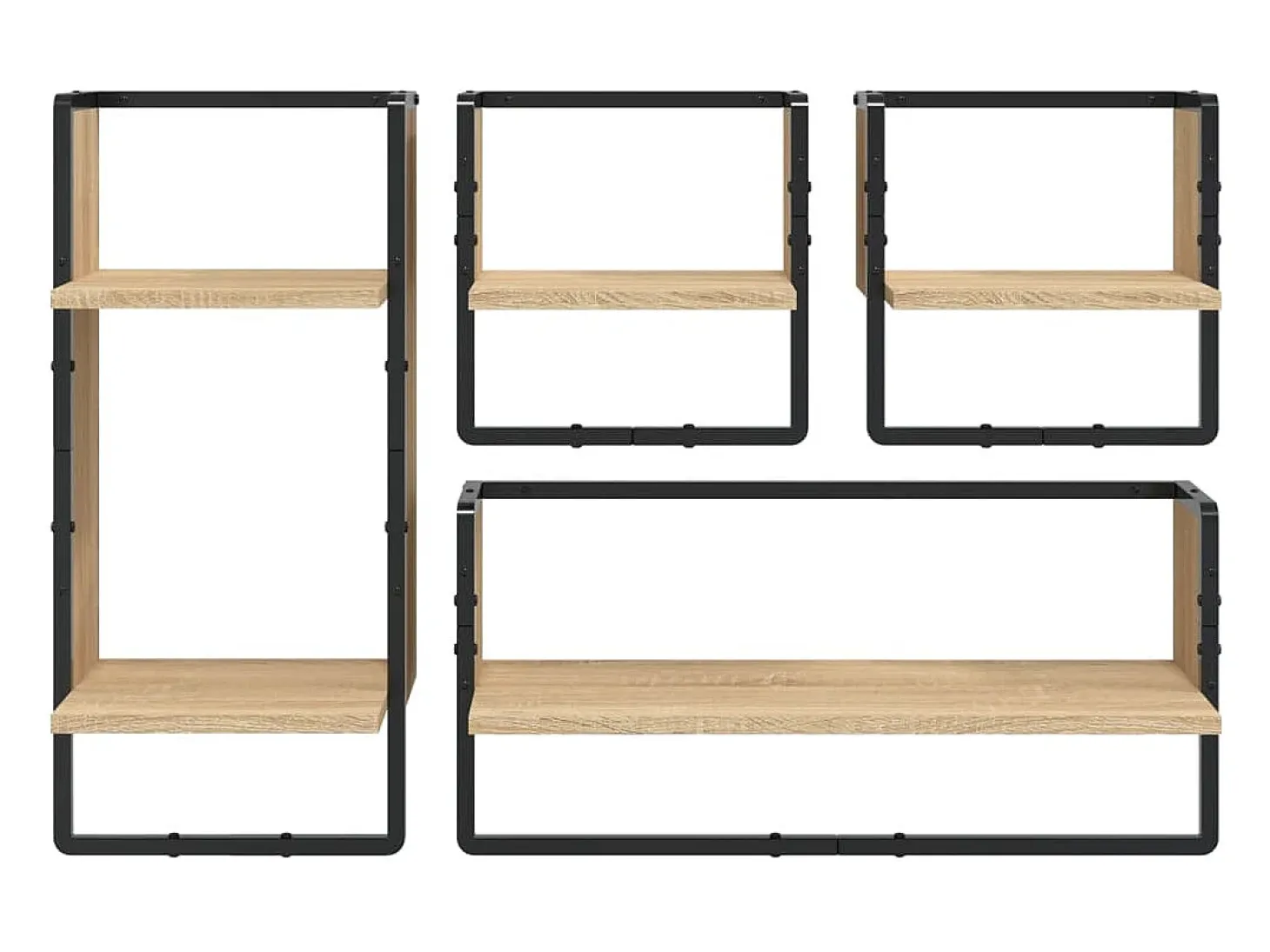 4 pcs prateleiras parede derivados de madeira carvalho sonoma