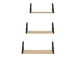 3 pcs prateleiras parede derivados de madeira carvalho sonoma PT969442