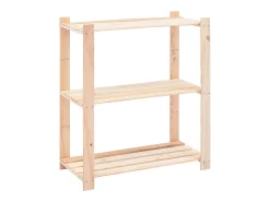 2 unidades arrumação 3 prateleiras 80x38x90cm pinho 150 kg PT634096