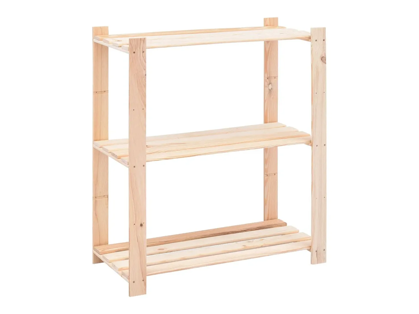 2 unidades arrumação 3 prateleiras 80x38x90cm pinho 150 kg PT634096