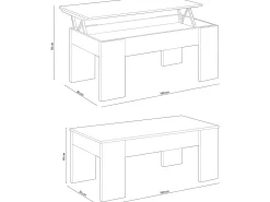 A mesa de centro elevatória Elise muda sua combinação de funcionalidade e design ideal para sua casa