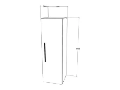 A prateleira modular haaus Kos, 1 porta, antracite, 30 x 30 x 95 cm