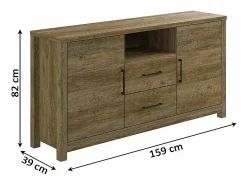 Aparador 2 Portas DN. Móveis de Sala de Estar ou Sala de Jantar, Branco 159x82cm