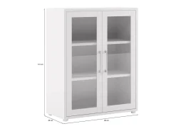 Aparador Ampezzo, Buffet de sala, Aparador de sala, Despensa de cozinha, 89x40 h113 cm, Branco
