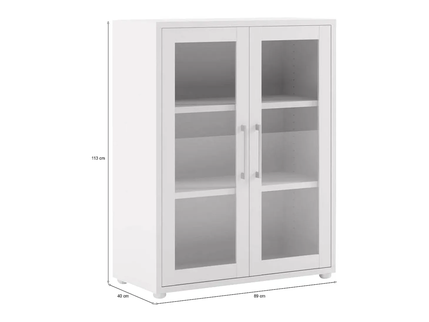 Aparador Ampezzo, Buffet de sala, Aparador de sala, Despensa de cozinha, 89x40 h113 cm, Branco