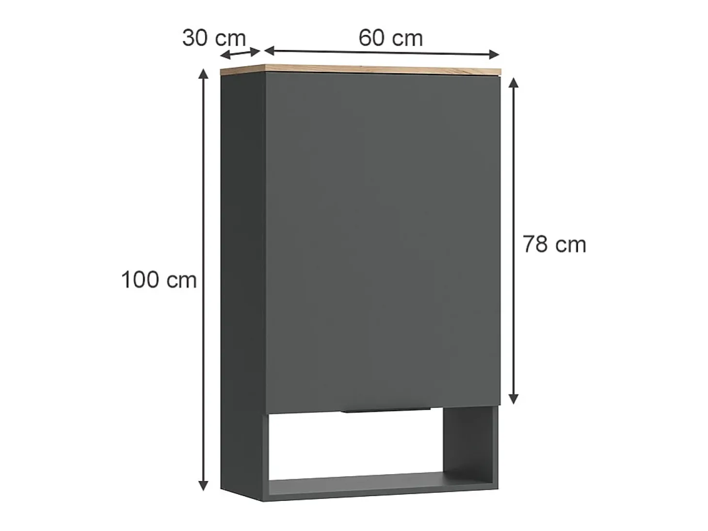 Aparador antracite 60x30x100 wido