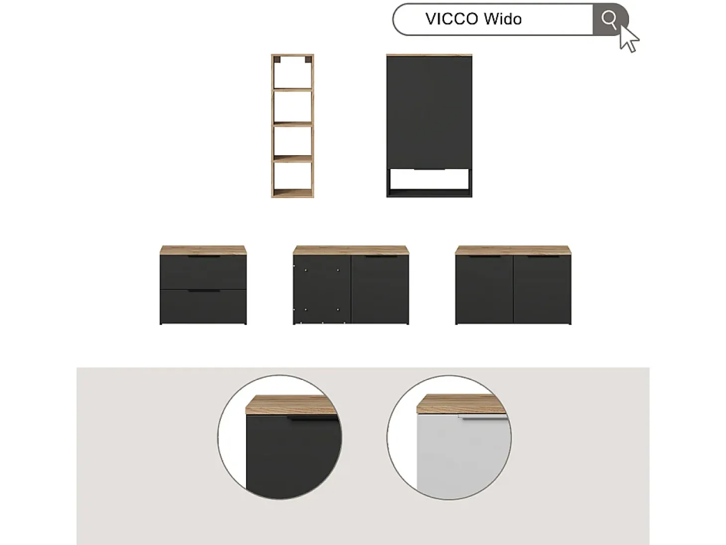 Aparador antracite 60x30x100 wido