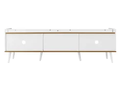 Aparador baixo de 3 portas com prateleira, 160 cm de altura, para TV, moderno, ideal para sala de estar, na cor branca.