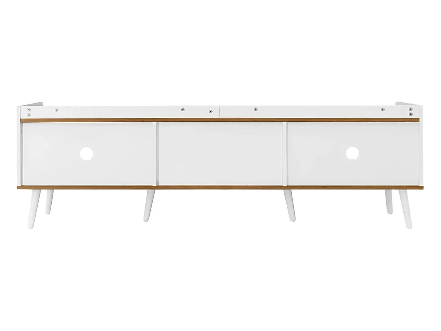 Aparador baixo de 3 portas com prateleira, 160 cm de altura, para TV, moderno, ideal para sala de estar, na cor branca.