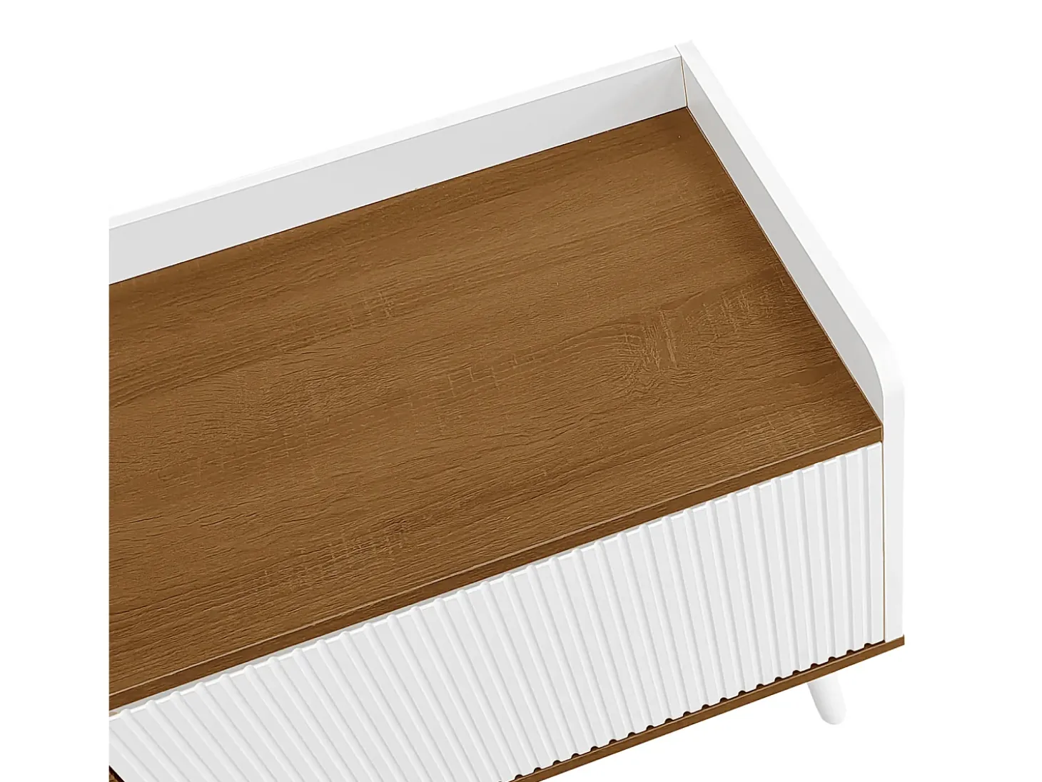 Aparador baixo de 3 portas com prateleira, 160 cm de altura, para TV, moderno, ideal para sala de estar, na cor branca.