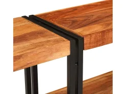 Aparador Castanho 160 x 33 x 75 cm Madeira Sólida de Acácia