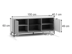 Aparador cinza 150x40.1x60 eliza
