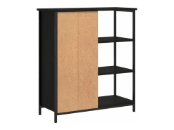 Aparador cômoda armário armário organizador cozinha sala sala 70 x 30 x 80 cm madeira trabalhada preta 02_0036092