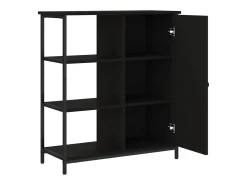 Aparador cômoda armário armário organizador cozinha sala sala 70 x 30 x 80 cm madeira trabalhada preta 02_0036092