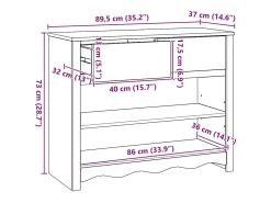 Aparador com gaveta Drammen Branco 89,5 x 37 x 73 cm