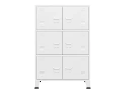 Aparador de arrumação industrial 75x40x115 cm metal branco