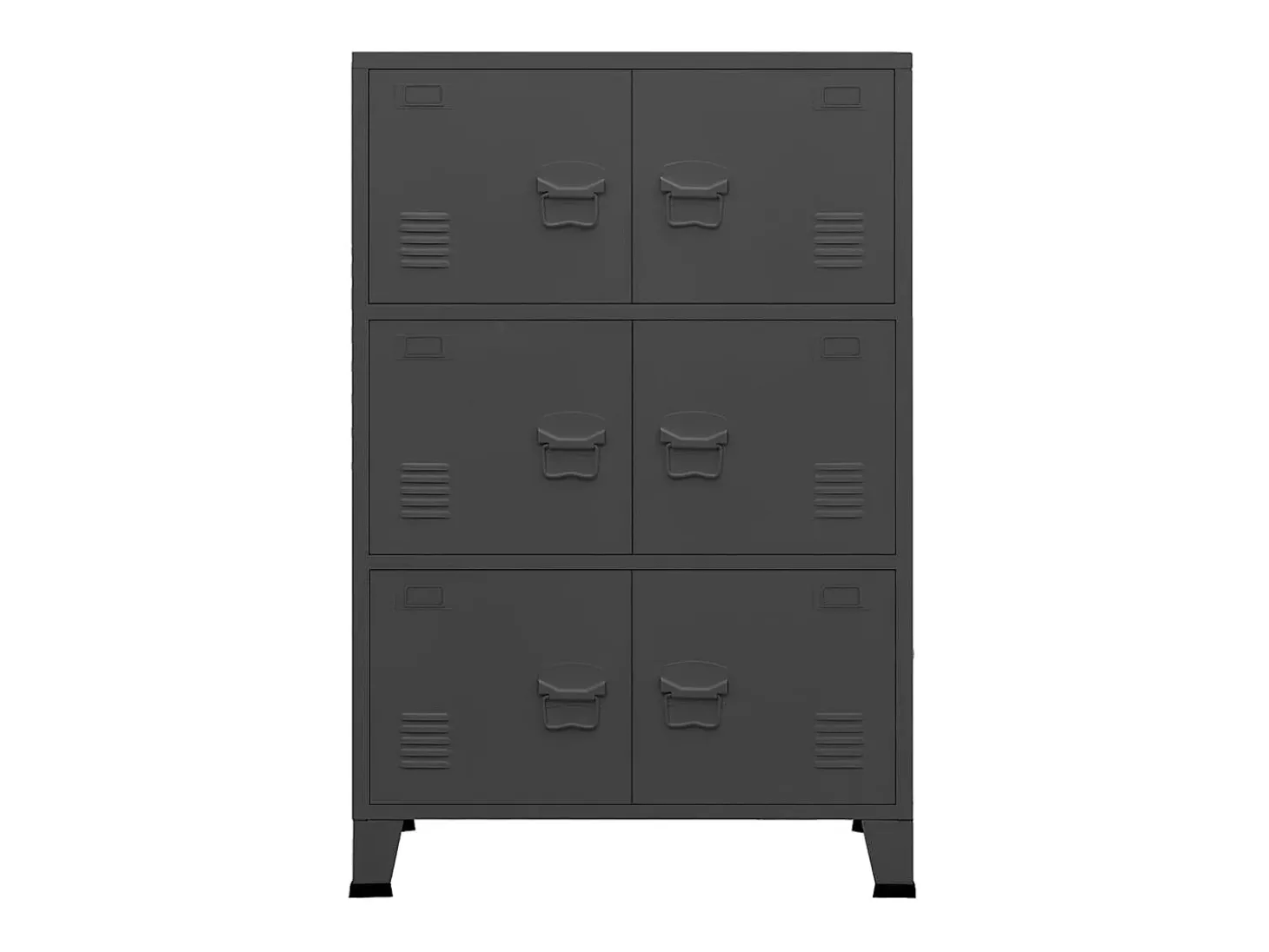 Aparador de arrumação industrial 75x40x115 cm metal antracite