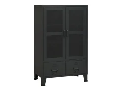 Aparador de arrumação industrial 70x40x115 cm metal preto