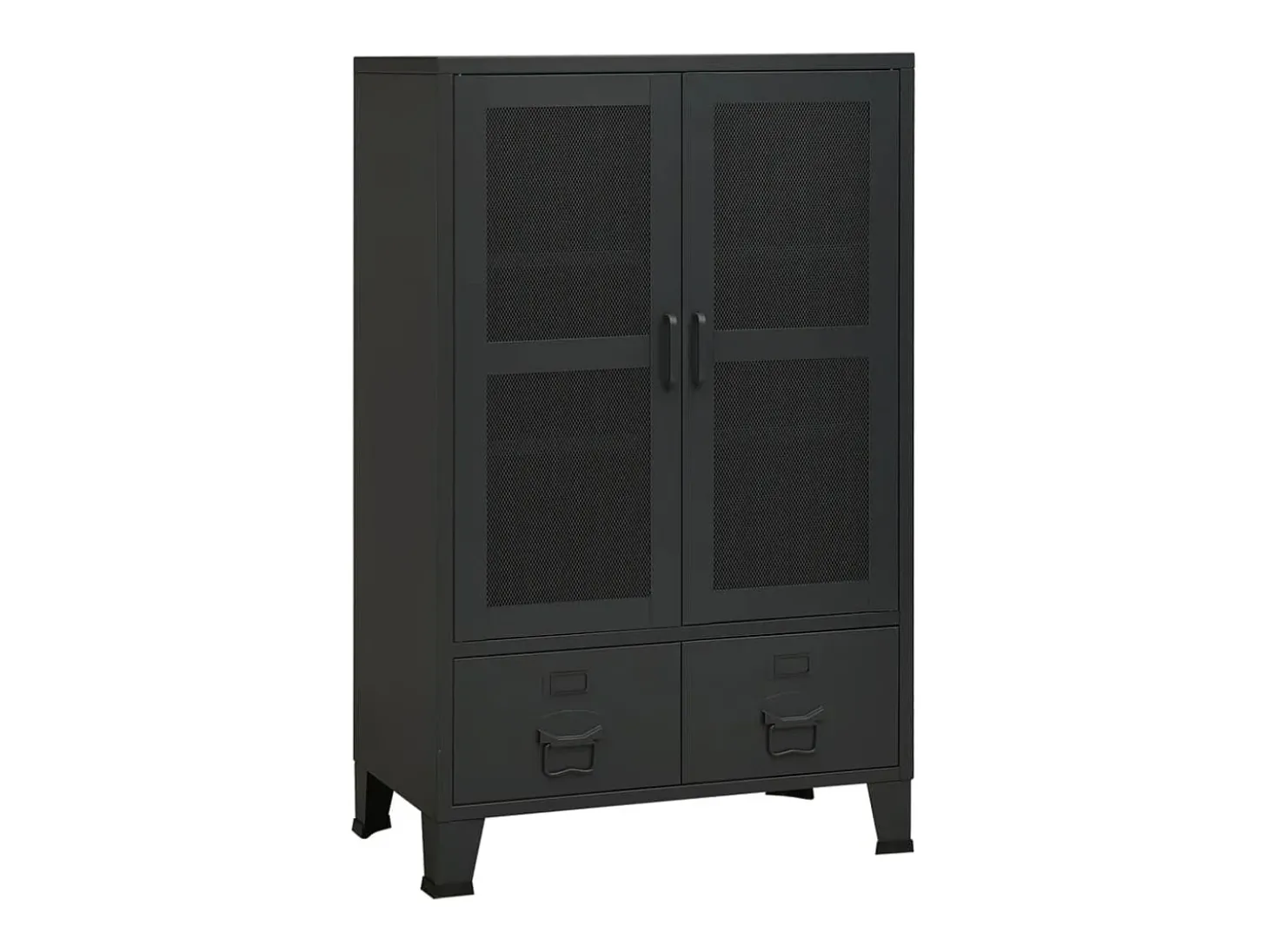 Aparador de arrumação industrial 70x40x115 cm metal preto